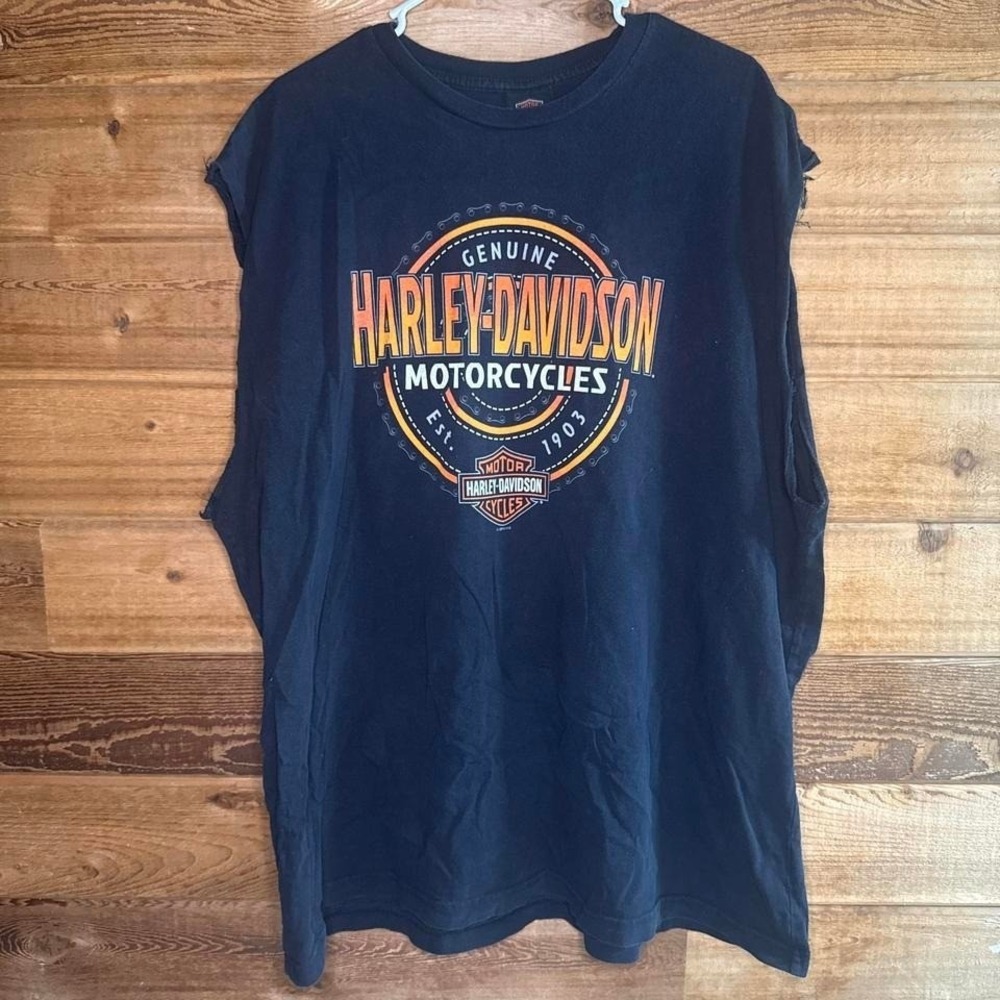 Y2K Harley Davidson black sleeveless t-shirt